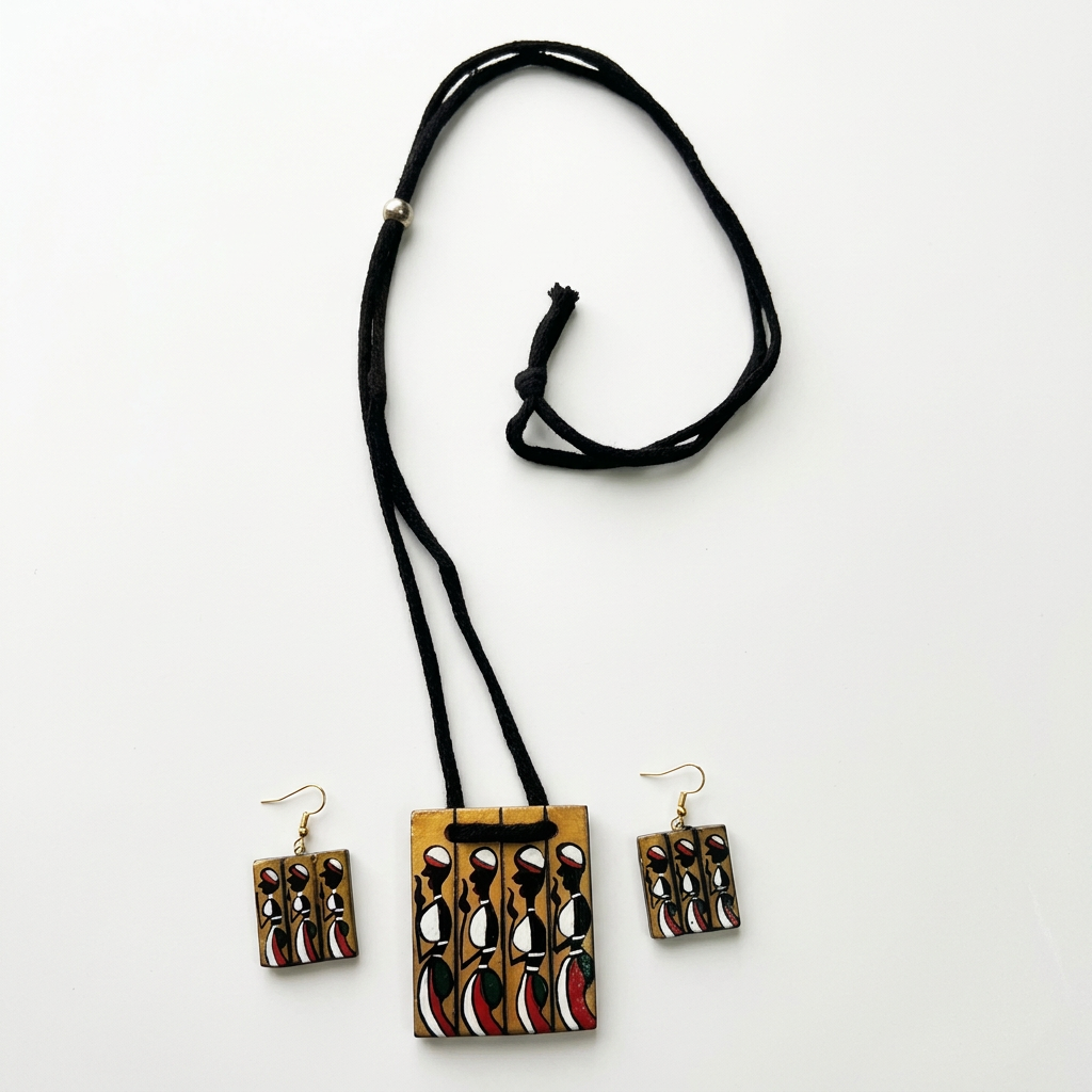 Handmade Terracotta Jewellery Set with Earrings