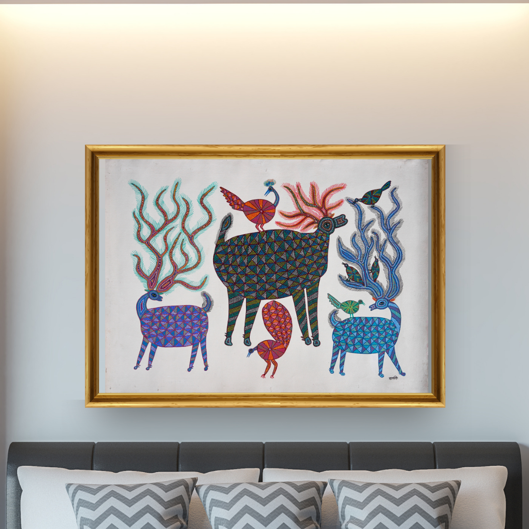 Harmony in the Wild: Deer, Peacocks and Birds 