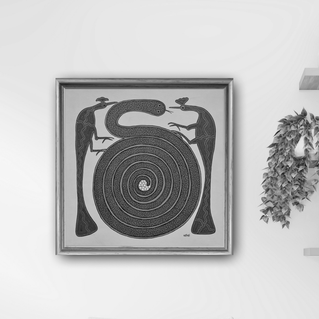 Peacock & Snake with Eggs: A Battle of Survival