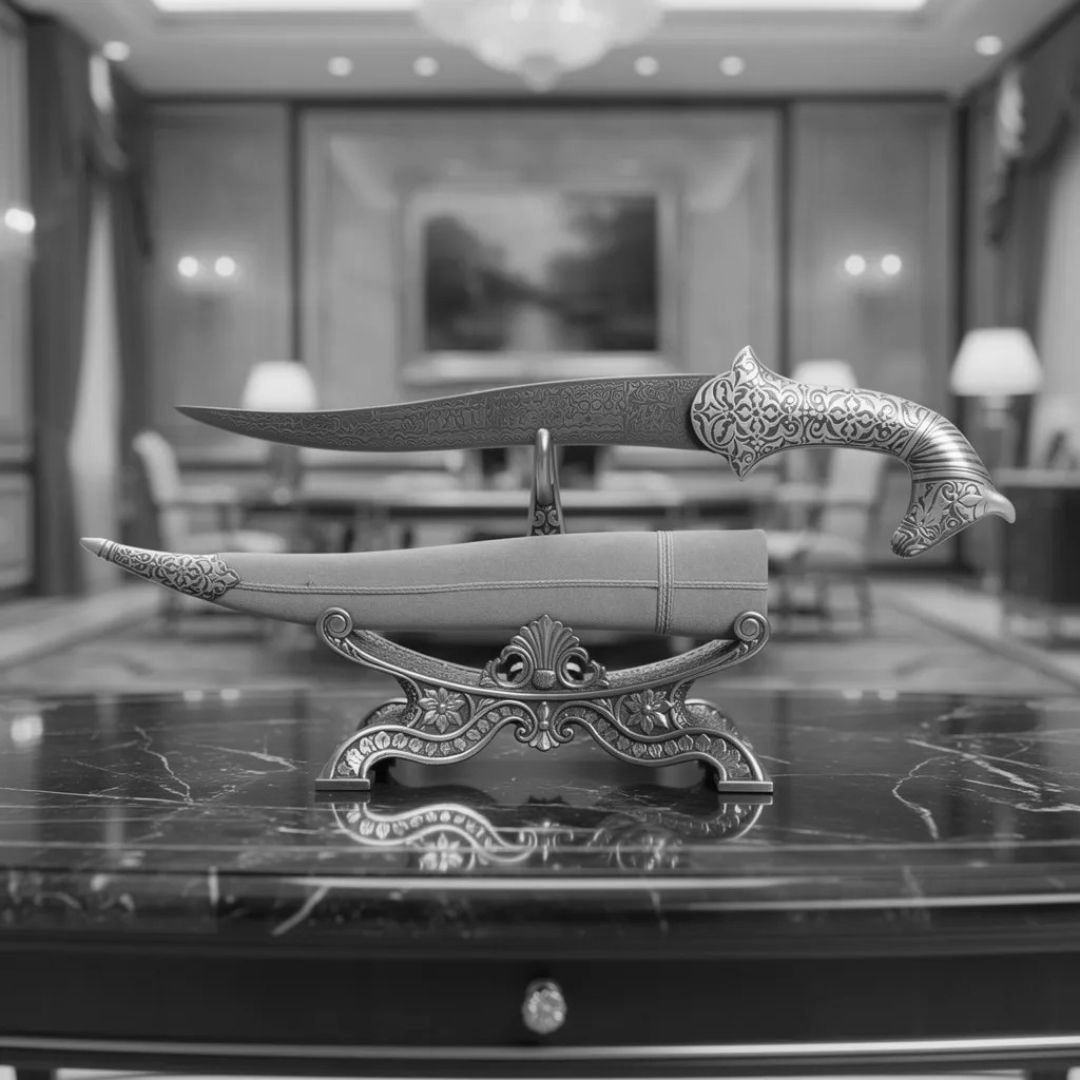 Horse Face Fine Work Koftgari Decorative Dagger Traditional Metal Art