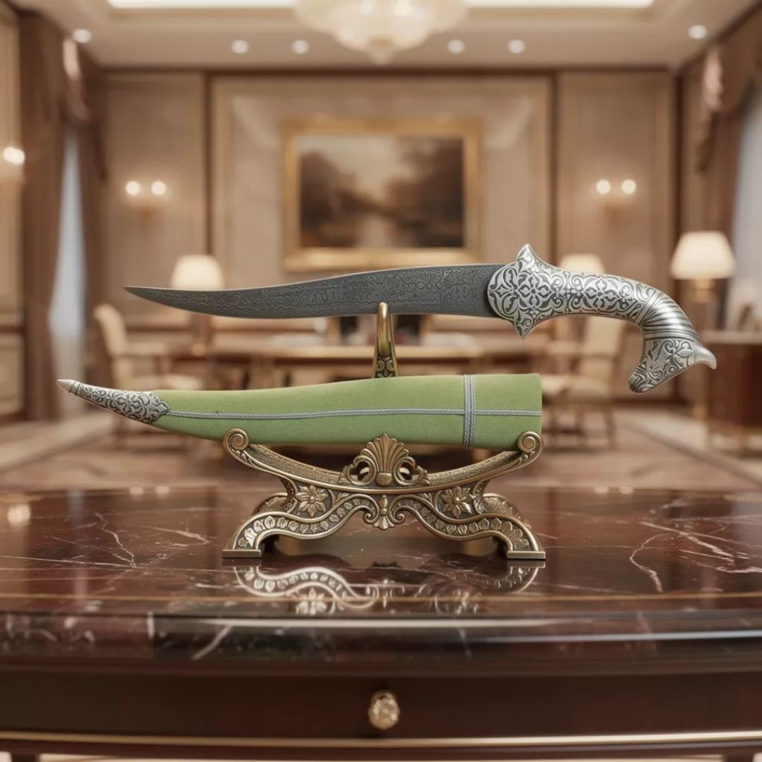 Horse Face Fine Work Koftgari Decorative Dagger Traditional Metal Art