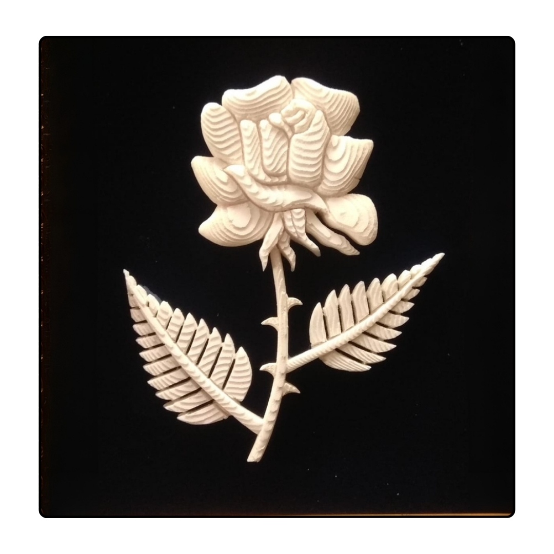 Rose with Two Leaves