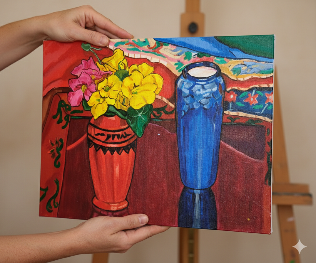 Handmade Floral Vase Still Life