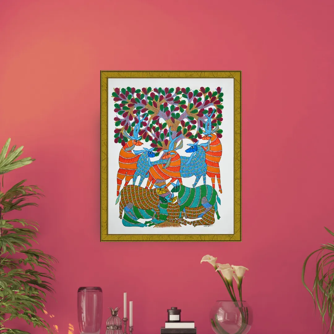 The Gathering of Deer Beneath a Tree