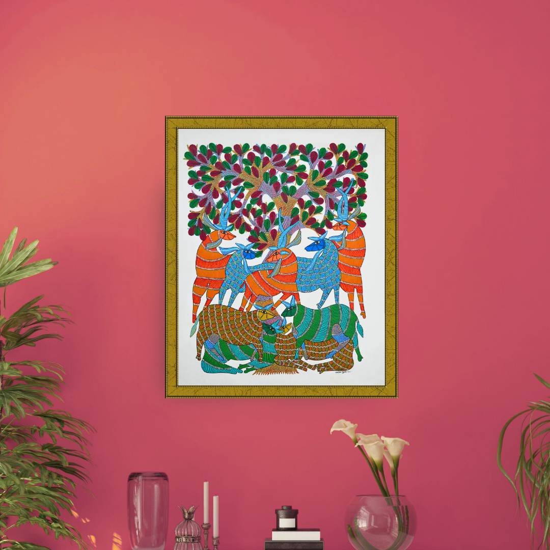 The Gathering of Deer Beneath a Tree