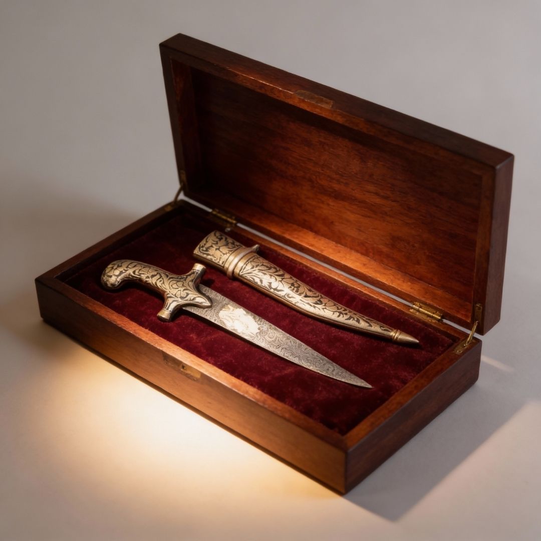 Fine Work Decorative Koftgari Daggers with Detailed Handcrafted Inlay