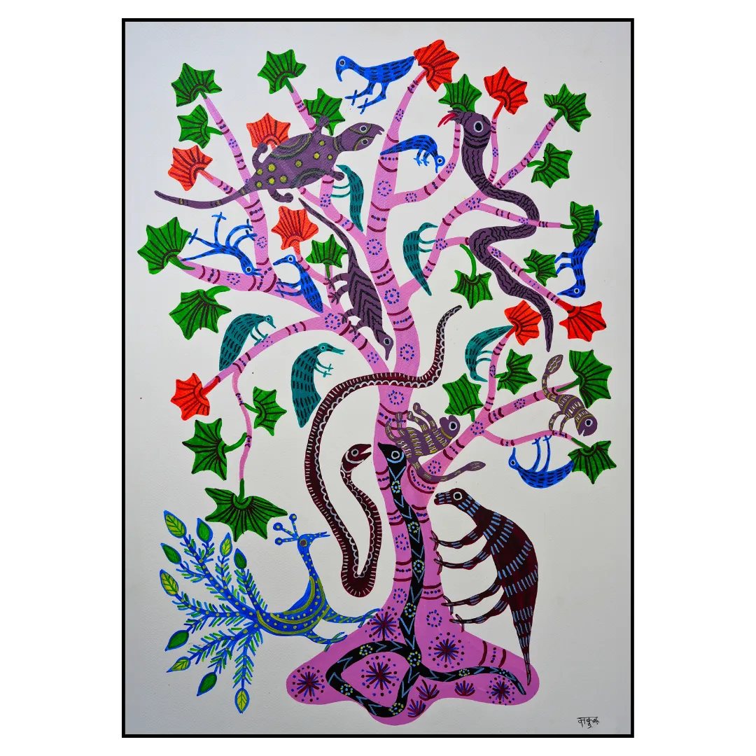 Kullu Tree surrounded by Baiga Creatures