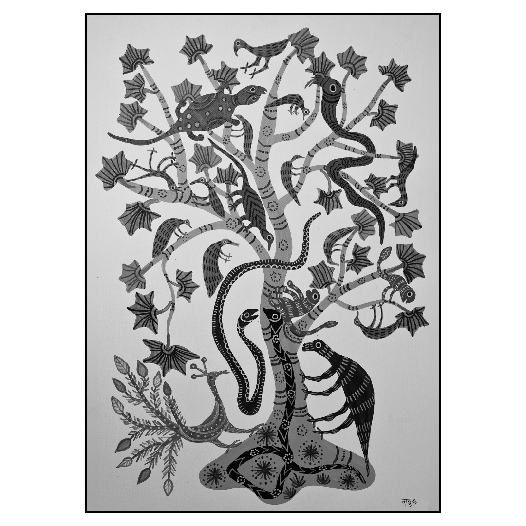 Kullu Tree surrounded by Baiga Creatures