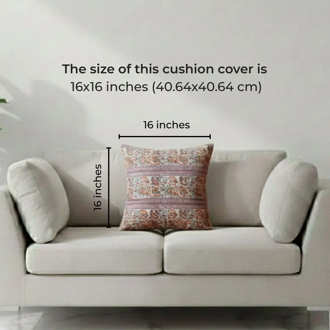 Block Printed Cotton Cushion Covers with Traditional Motif Pattern (Set of 2)