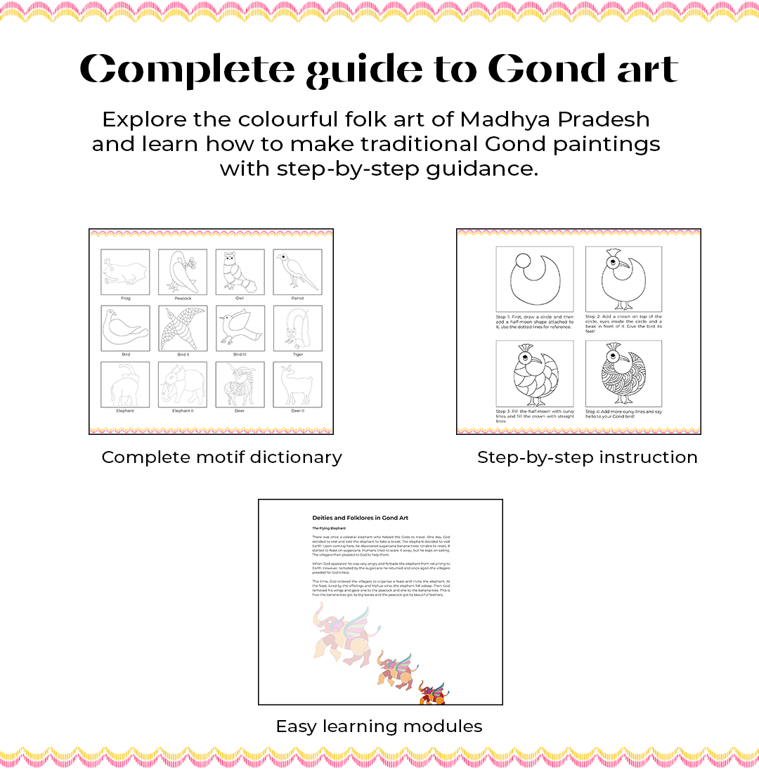 Artventures of Gond – Indian Tribal Coloring & Activity Book (Set of 3)