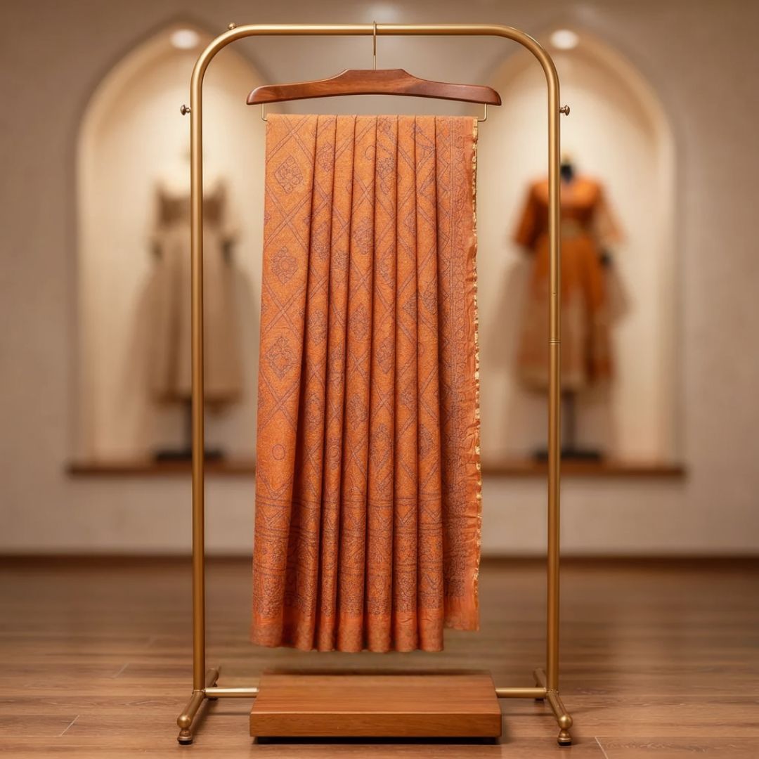 Traditional Chundari Bandhej Tie & Dye Chiffon Saree in Warm Red Tones with Matching Blouse (Unstitched)