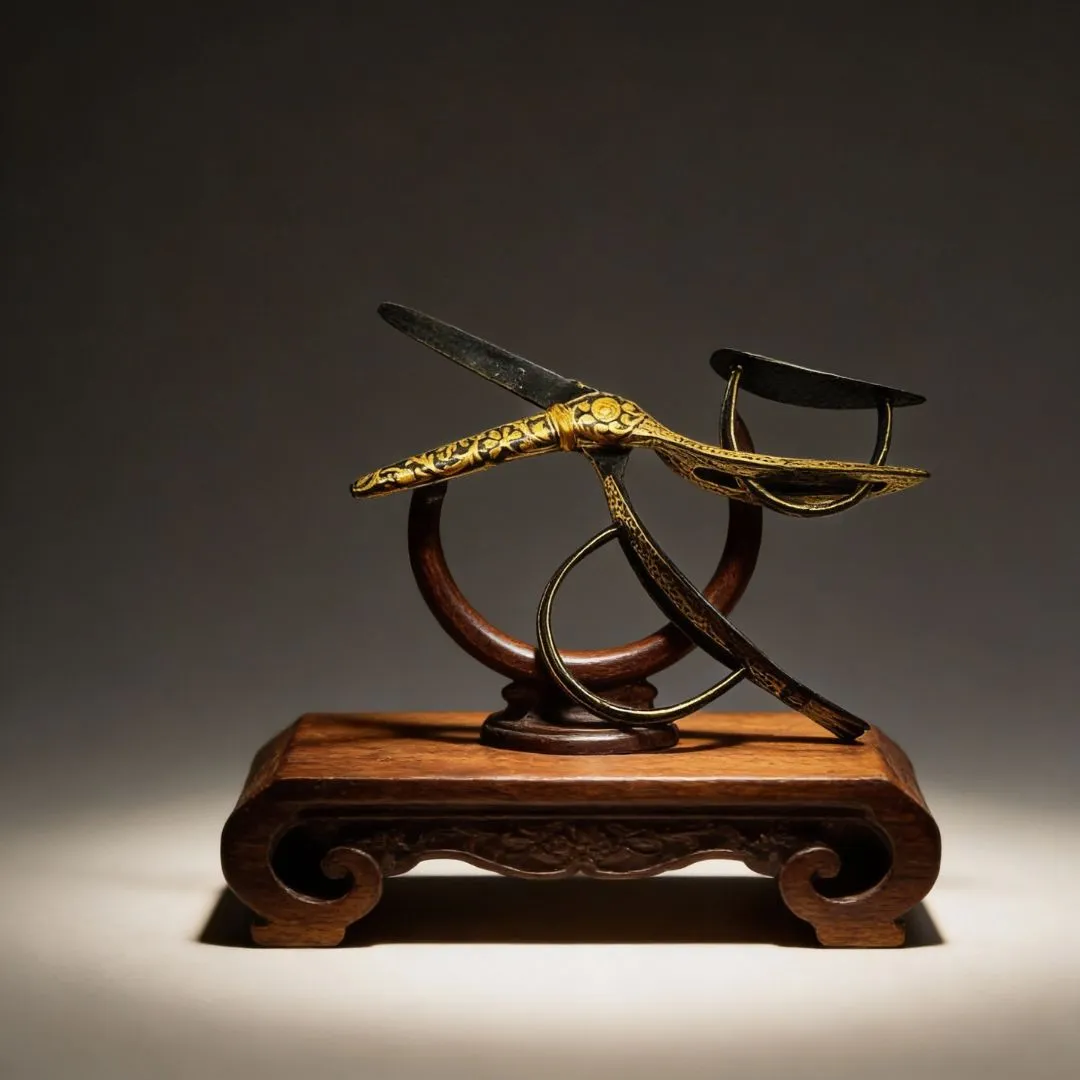 Gold Koftgari Scissors with Traditional Handcrafted Metal Inlay