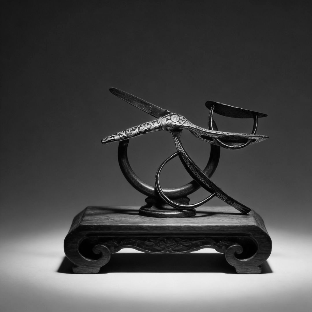 Gold Koftgari Scissors with Traditional Handcrafted Metal Inlay