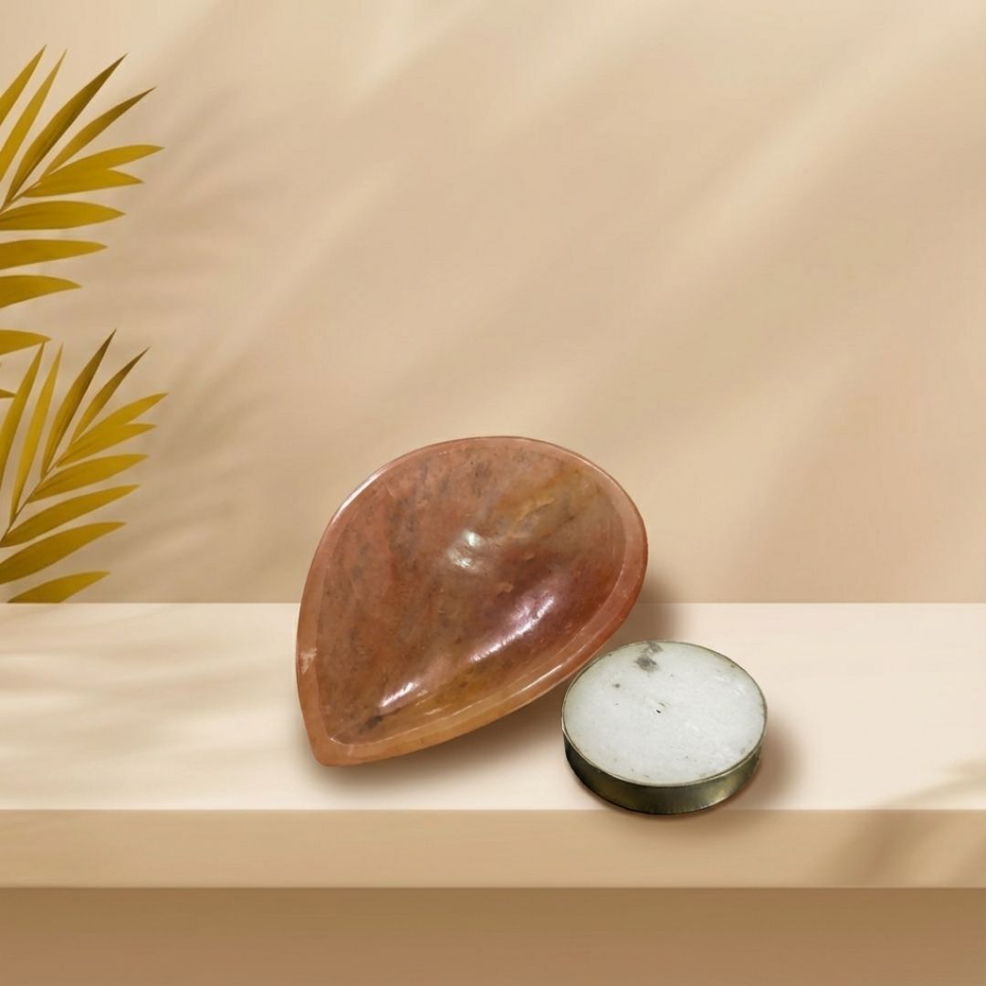 Handcrafted Red Quartz Tea Light Holder for Warm Ambient Decor