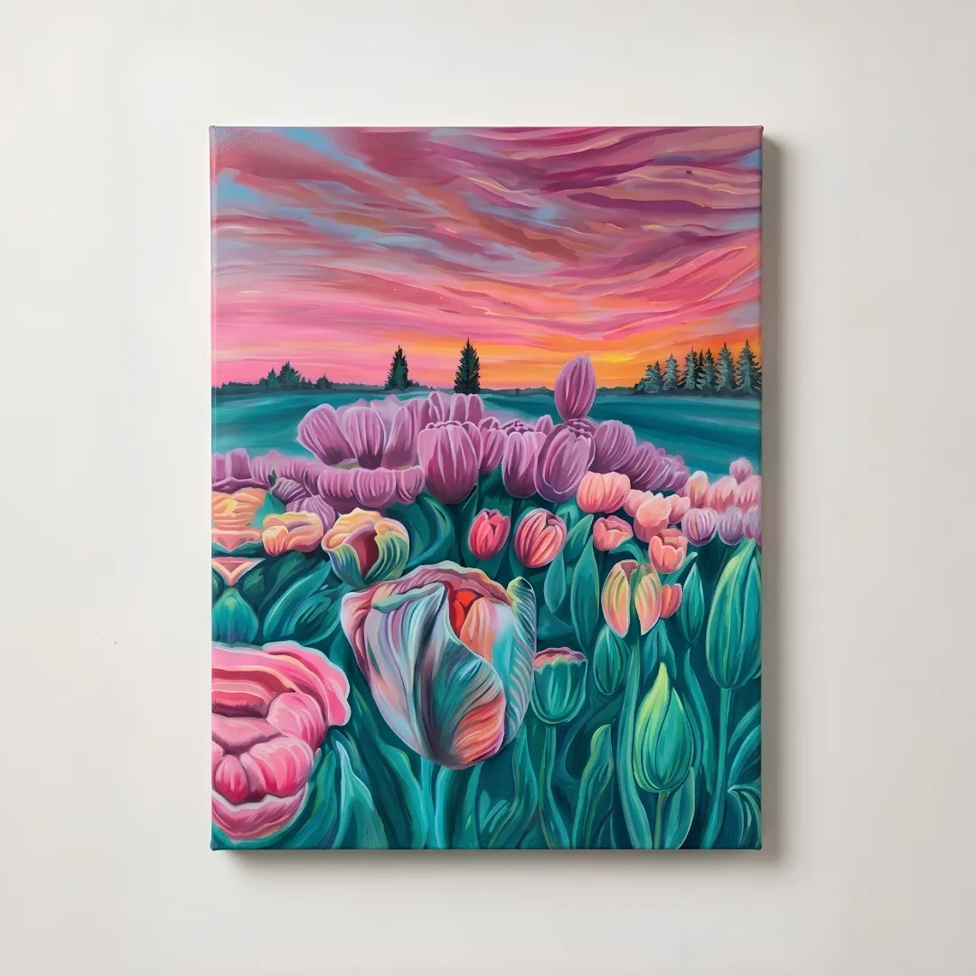 The Tulip Gardens of Kashmir Painting 