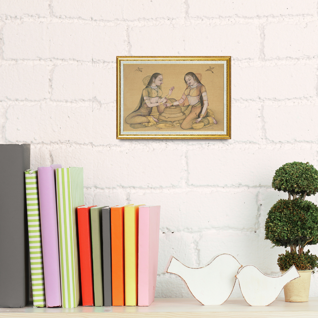 Women Grinding Wheat Flour