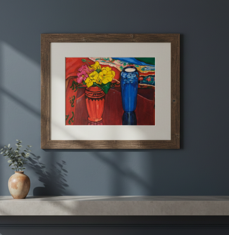 Handmade Floral Vase Still Life