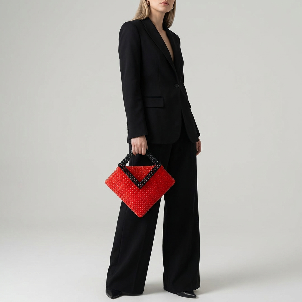 Velvet Flame Beaded Bag