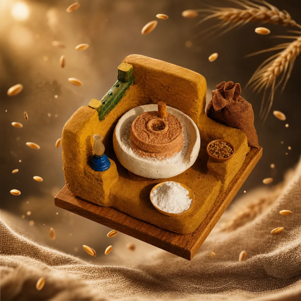 Rustic Aata Chakki Village Miniature Decor (Yaado Ke Kone)