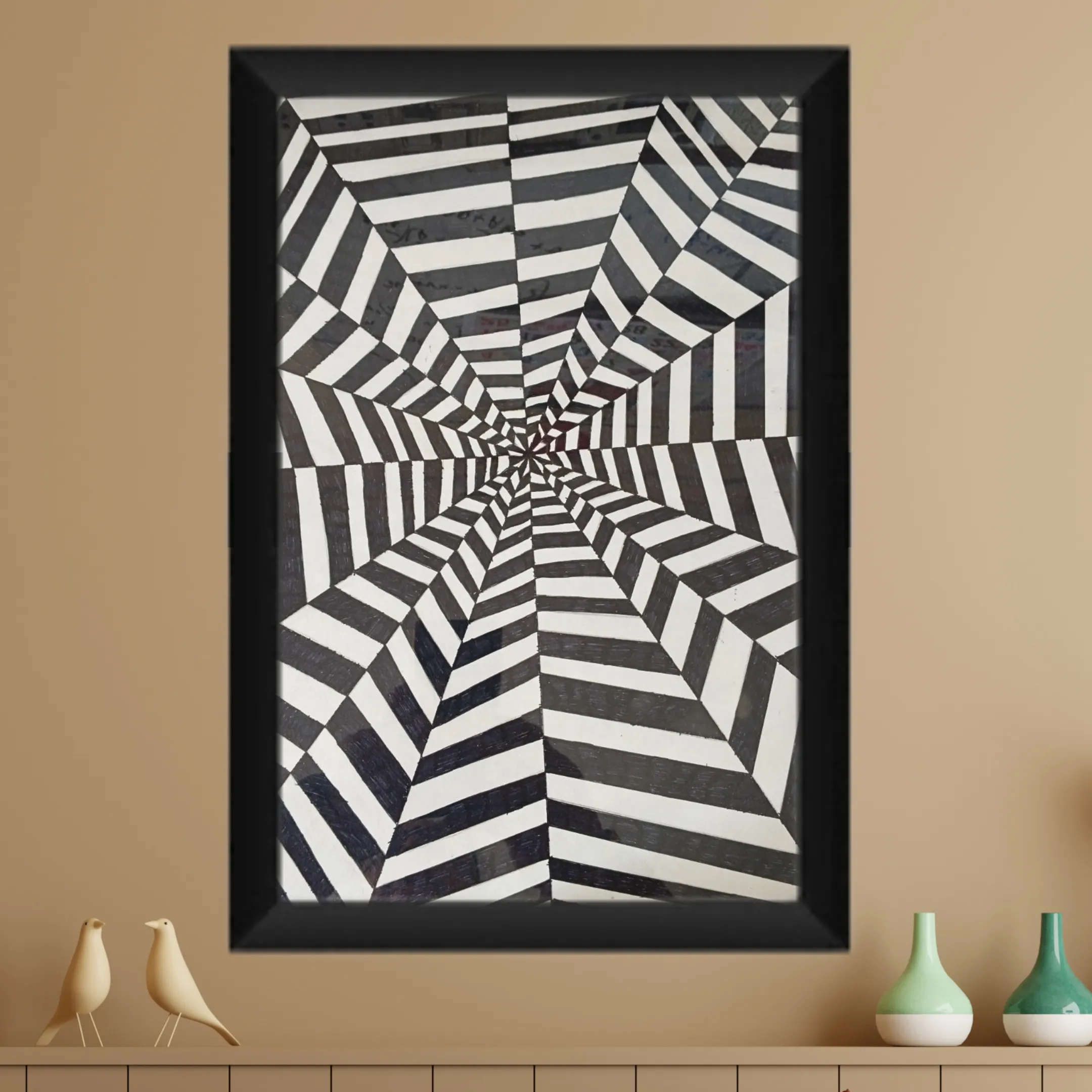 Hand drawn Monochrome Infinity Spiral