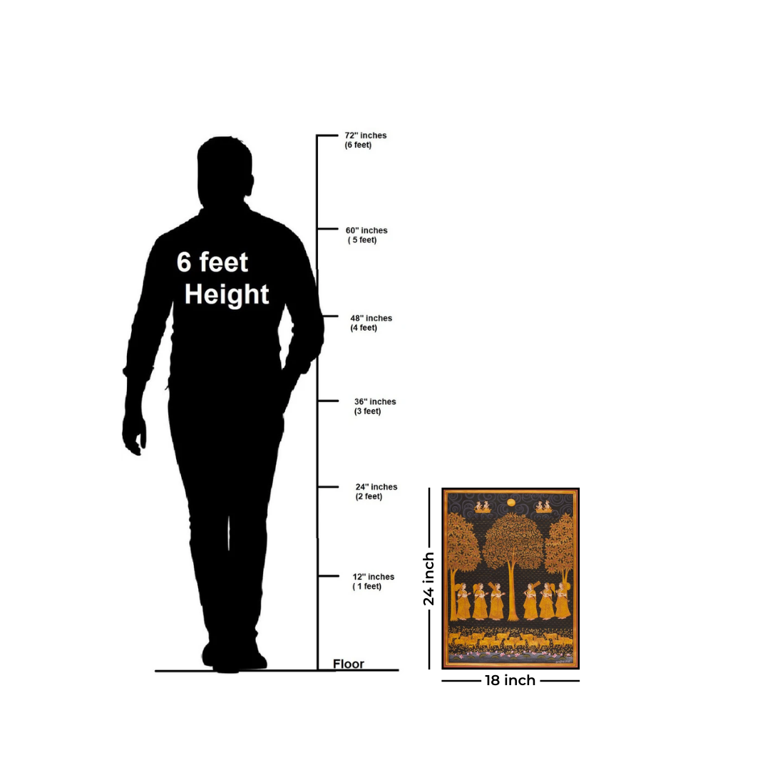 Pichwai Tree & Gopis Painting