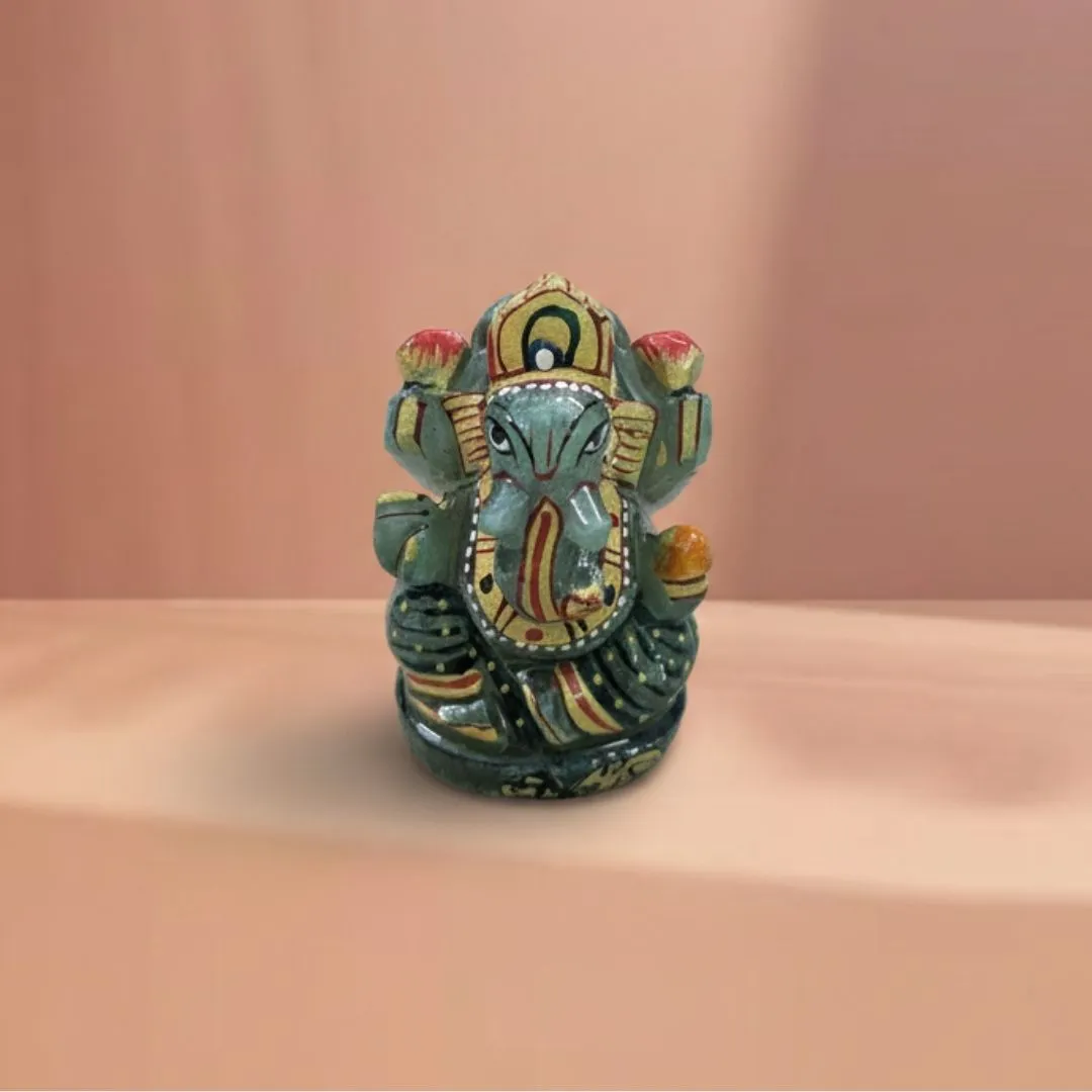Aventurine Stone Ganesh Idol for Home Decor and Positive Energy