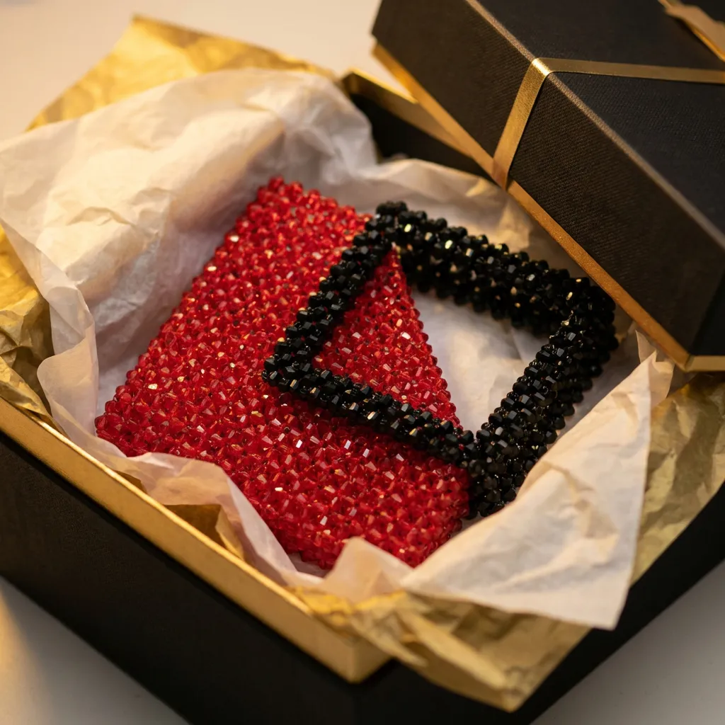 Velvet Flame Beaded Bag