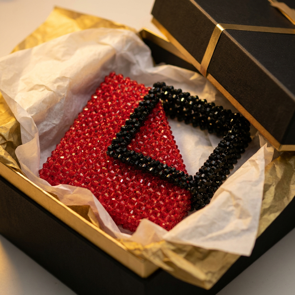 Velvet Flame Beaded Bag