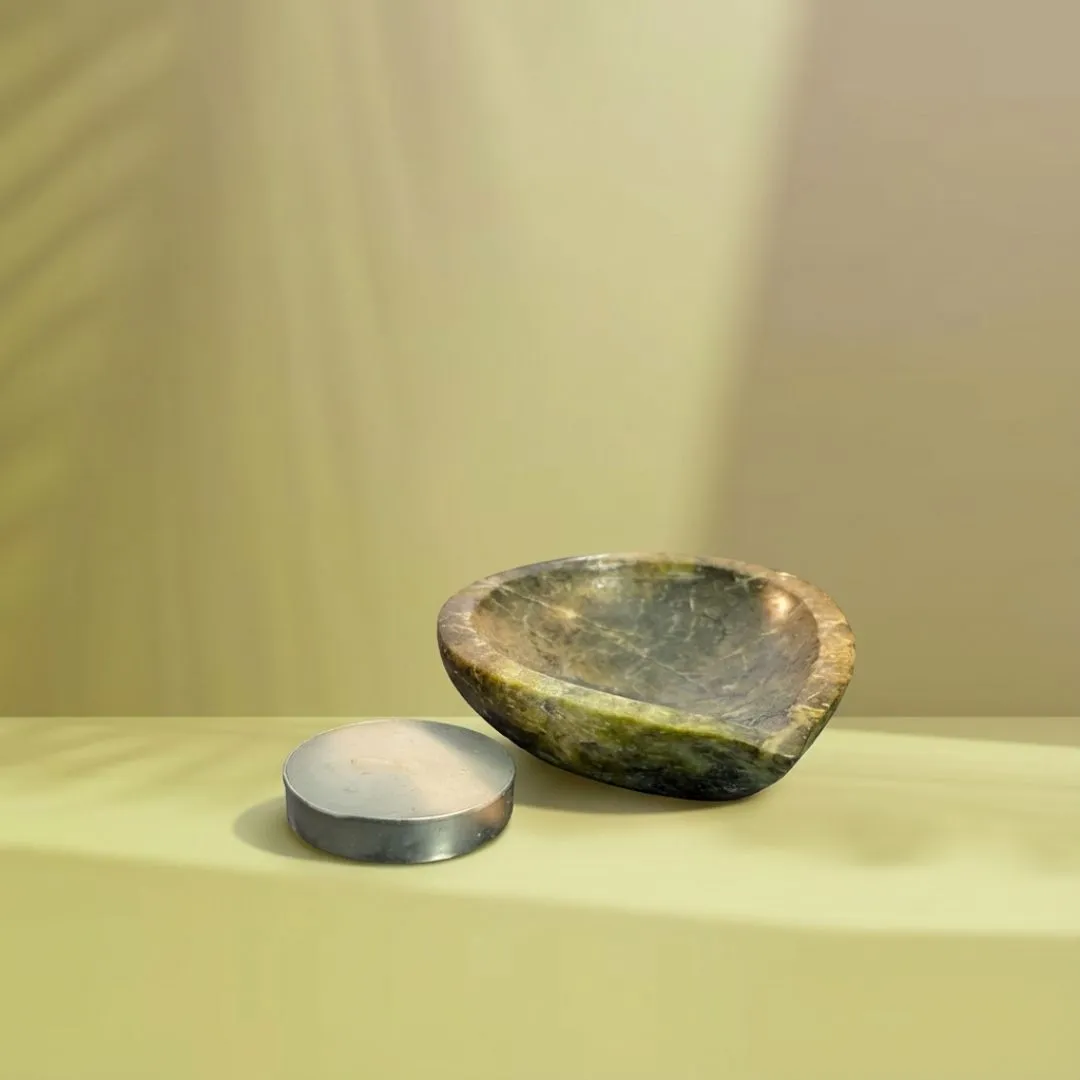 Serpentine Stone Tealight Holder for Calm Interiors 