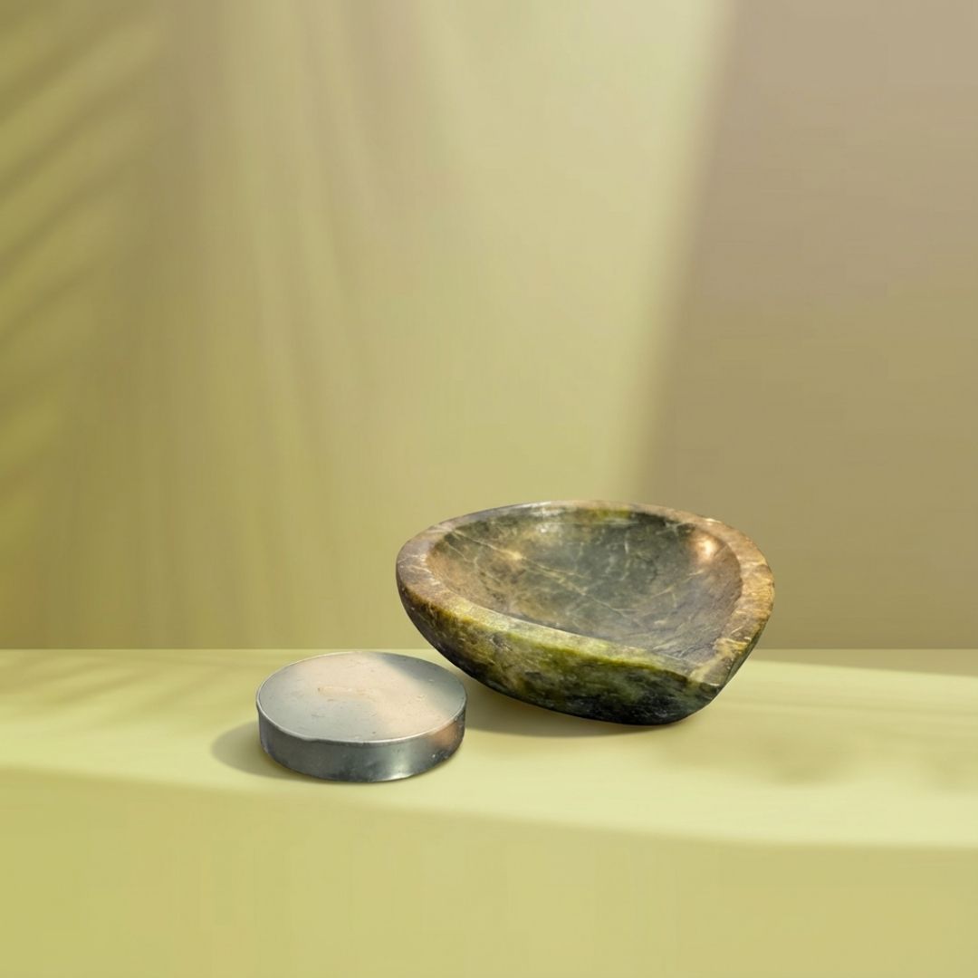 Serpentine Stone Tealight Holder for Calm Interiors 