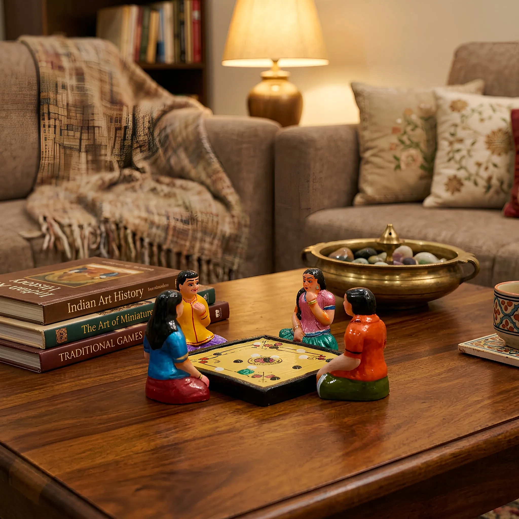Krishnanagar Clay Carrom Set | Golu Dolls