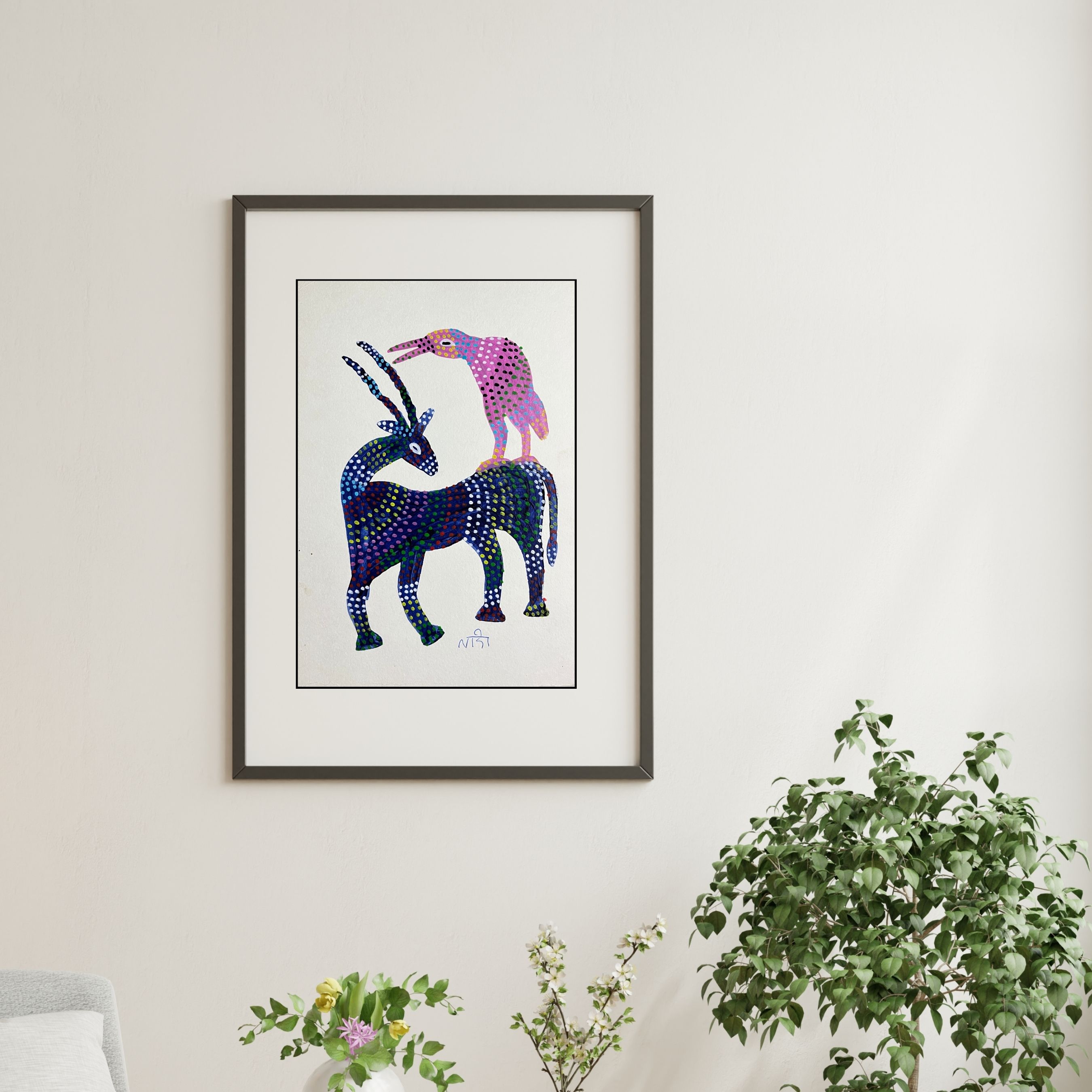 Deer & Bird Painting