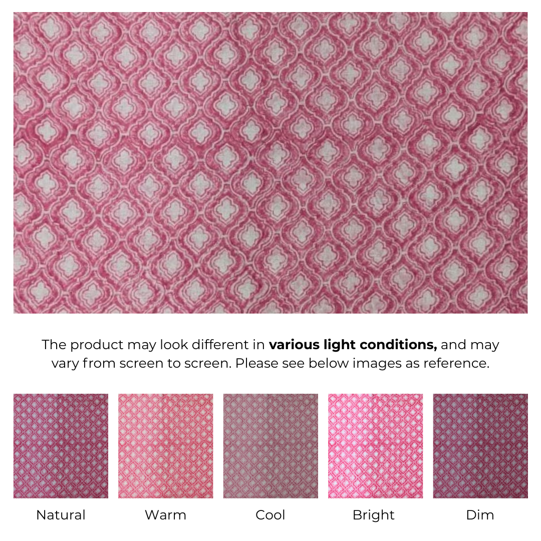 Single-Sided Block Printed Mal Cotton Fabric Than in Soft Pink Motif