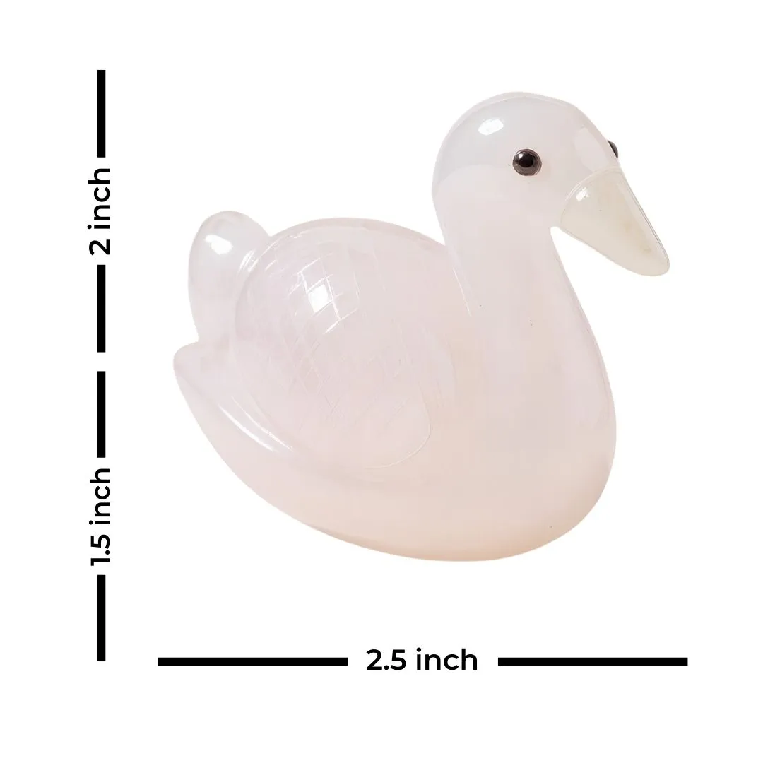 Hand Carved Rose Quartz Bird Pair for Home Decor and Healing Energy
