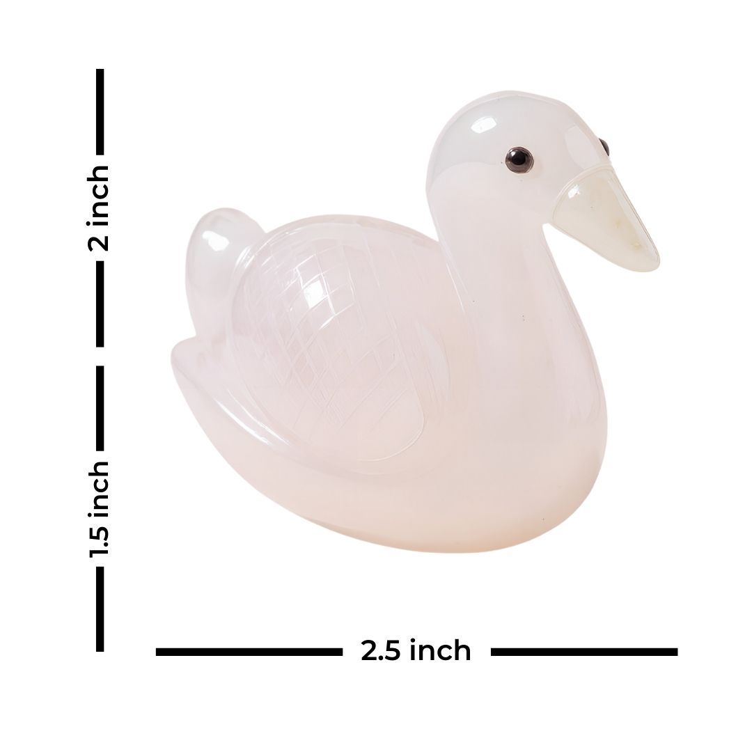 Hand Carved Rose Quartz Bird Pair for Home Decor and Healing Energy