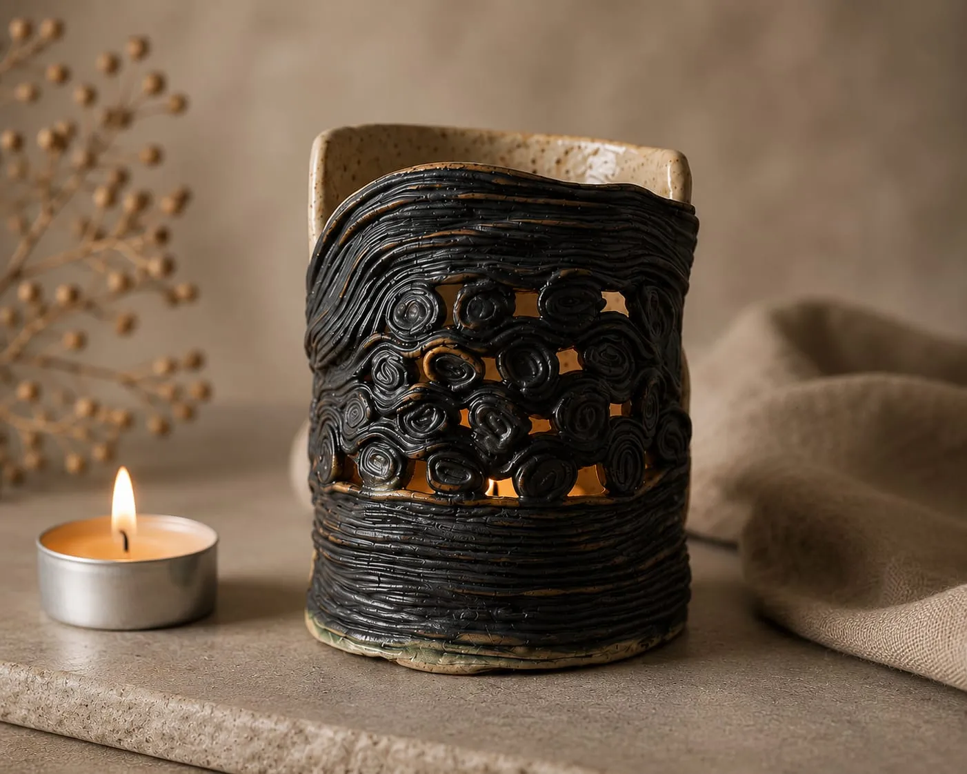  Ceramic Tealight holder/penstand