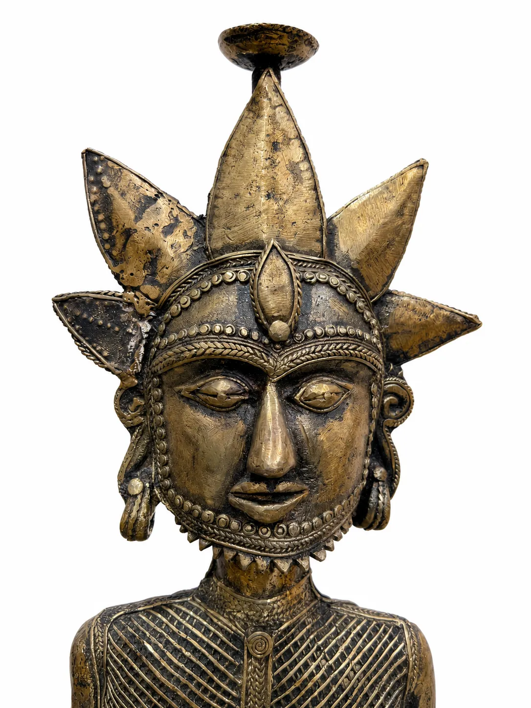 Dhokra Sculpture  - A Tribal King Stands. 