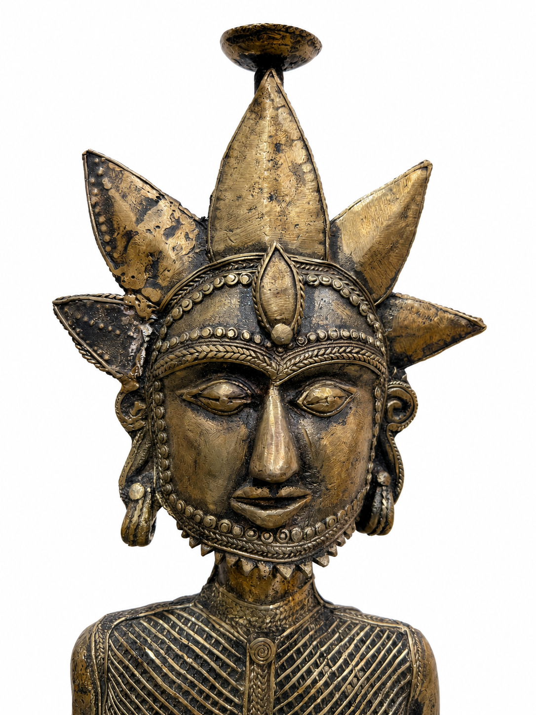 Dhokra Sculpture  - A Tribal King Stands. 