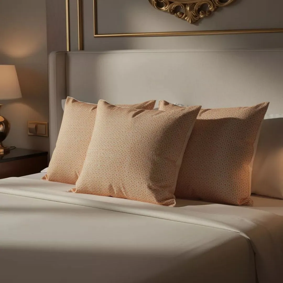 Block Printed Cotton Cushion Covers with Geometric Pattern (Set of 2)