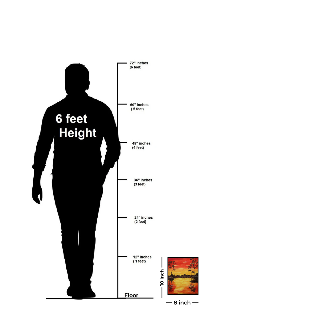 Handmade Sunset Landscape Canvas Painting