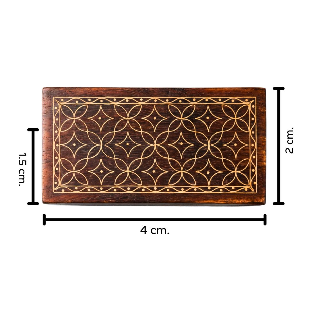 Petal Crown Wooden Tarkashi Inlay Box 