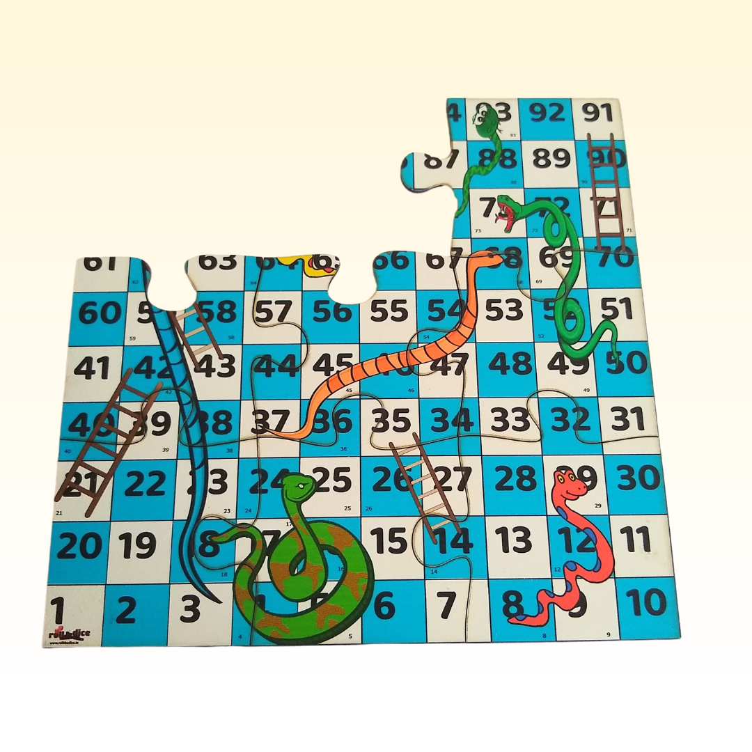 2-in-1 Snakes & Ladders and Ludo Board Game Set | Wooden Family Fun