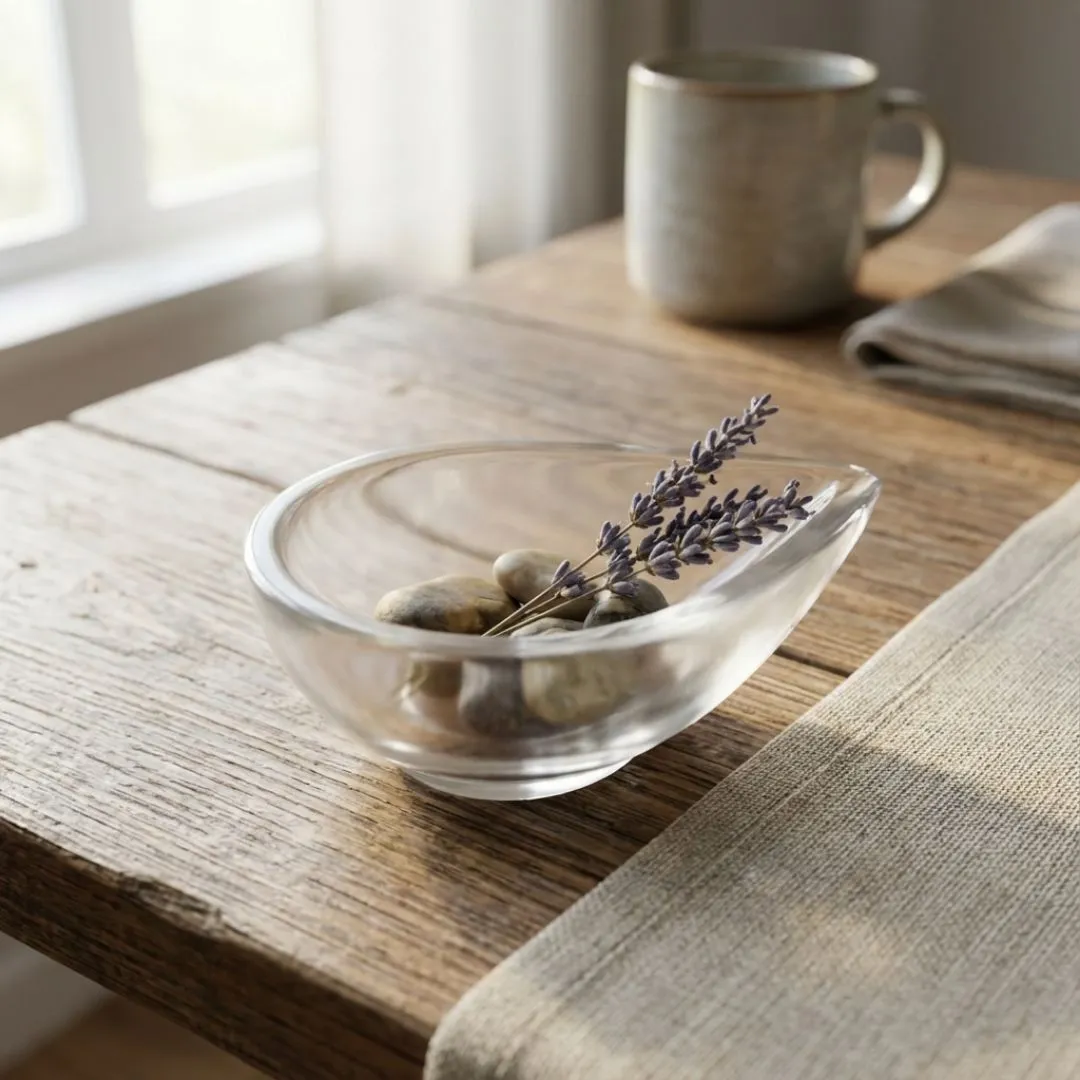 White Quartz Tealight Bowl Holder for Home Decor and Gifting 