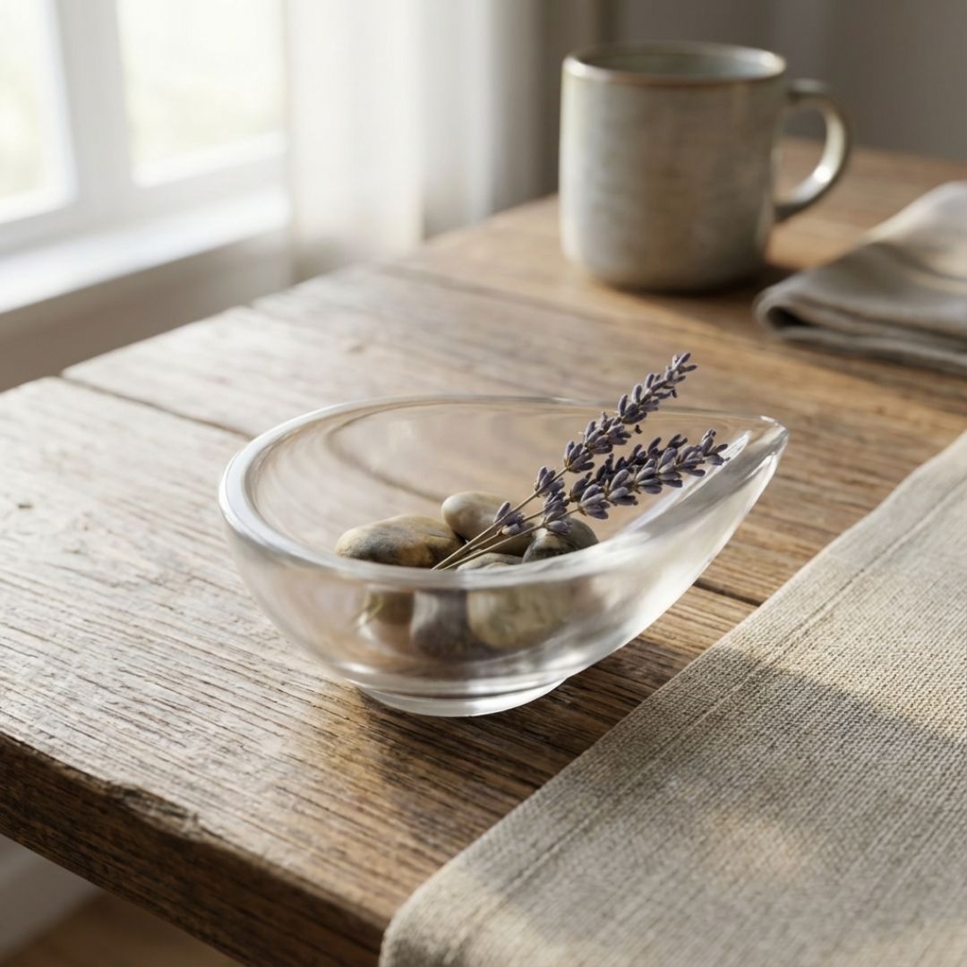 White Quartz Tealight Bowl Holder for Home Decor and Gifting 