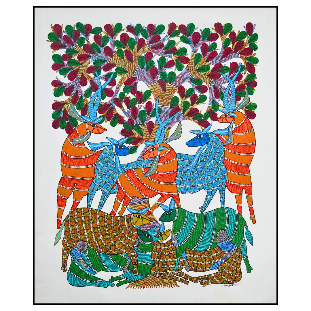 The Gathering of Deer Beneath a Tree