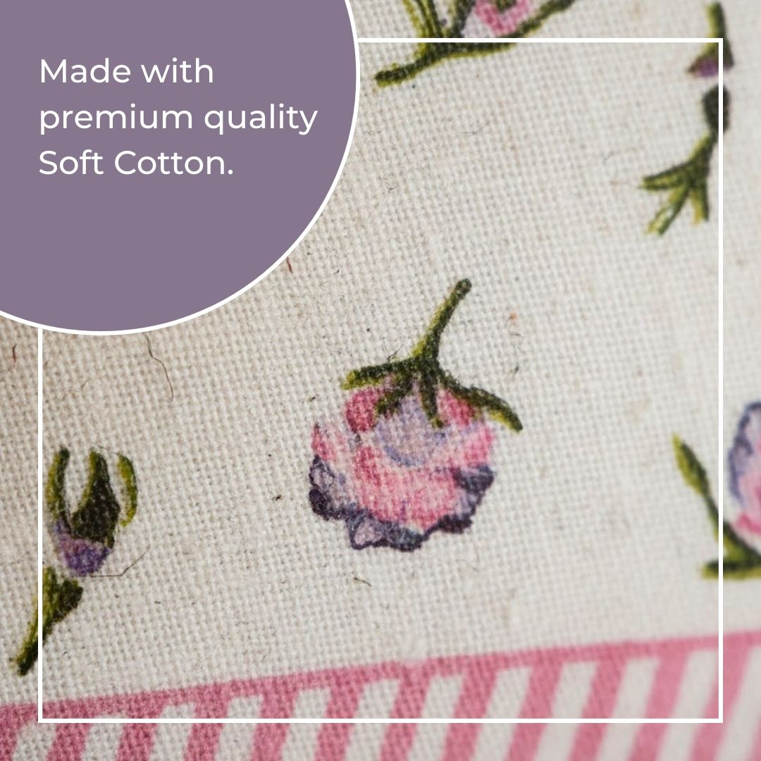 South Cotton Floral Block Printed Cushion Covers (Set of 2)