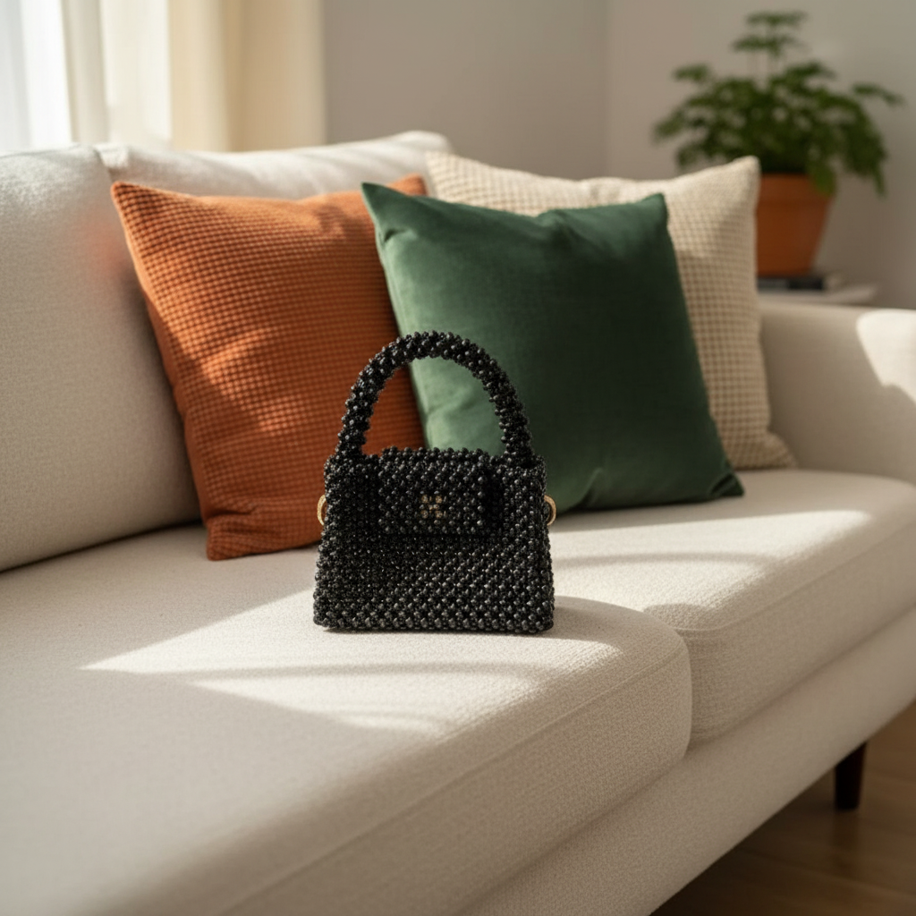 Midnight Luxe Handcrafted Beaded Bag