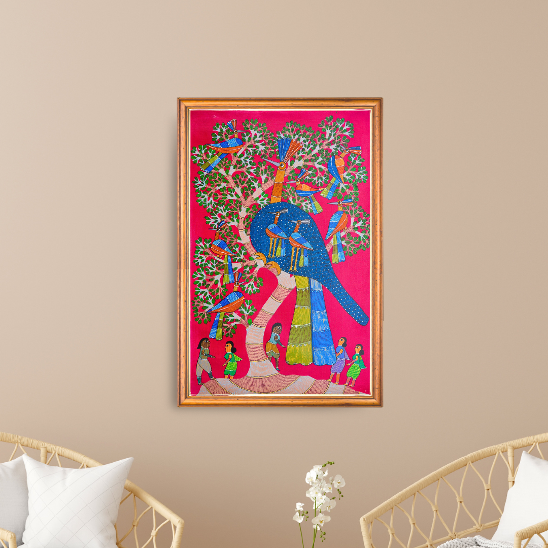 Peacocks Perched: A quite gathering Product Image