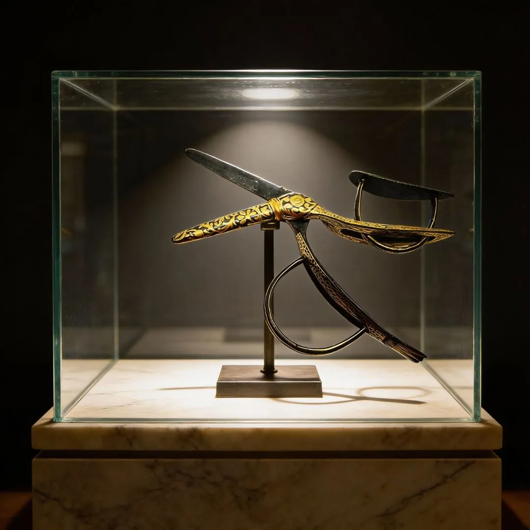 Gold Koftgari Scissors with Traditional Handcrafted Metal Inlay
