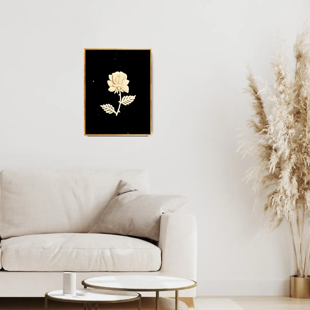 Small Rose with Two Leaves